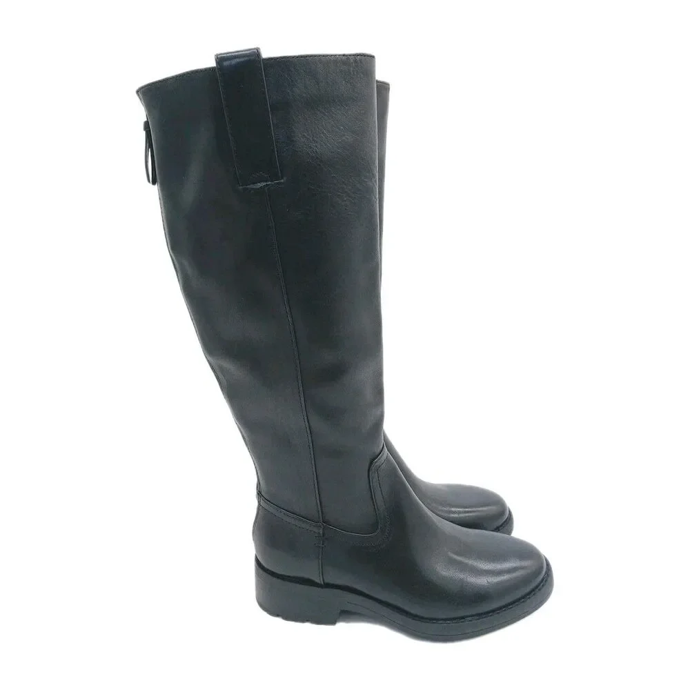 Womens Sofft Samantha III Black Leather Knee High Riding Boots Size 6 M NWOB
